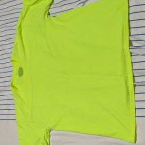 Lightly worn, Neon Yellow Fruit-Of-The-Loom T-shirt